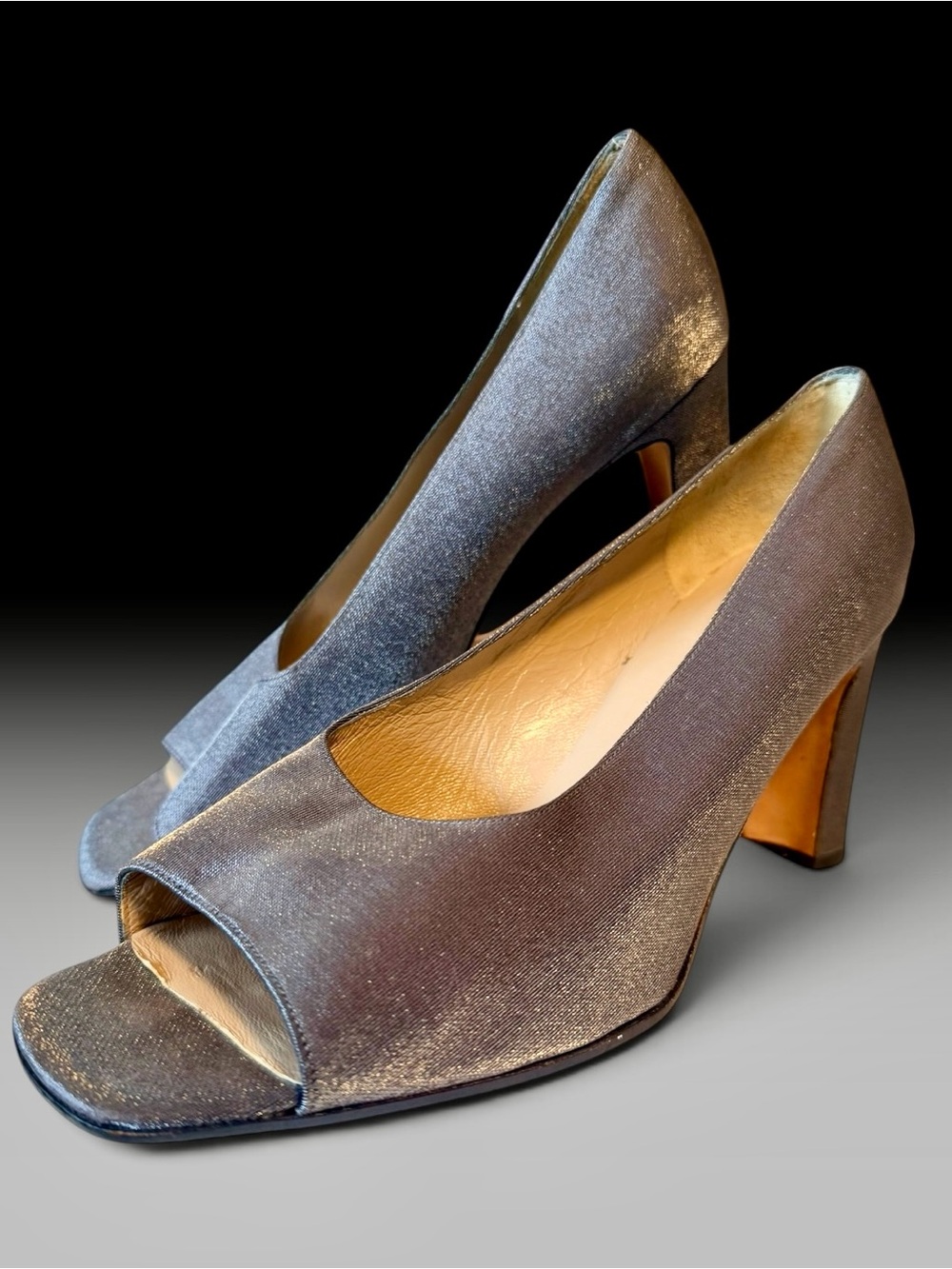VANELi Metallic Silver Peep Toe Pumps Heels Size 11 M